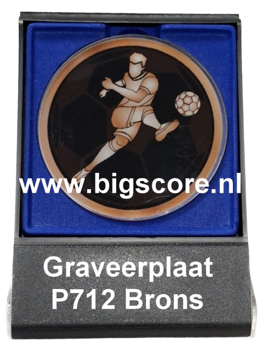 Voetbal Heren Acryl in medailledoosje Blauw-Zwart G/Z/B